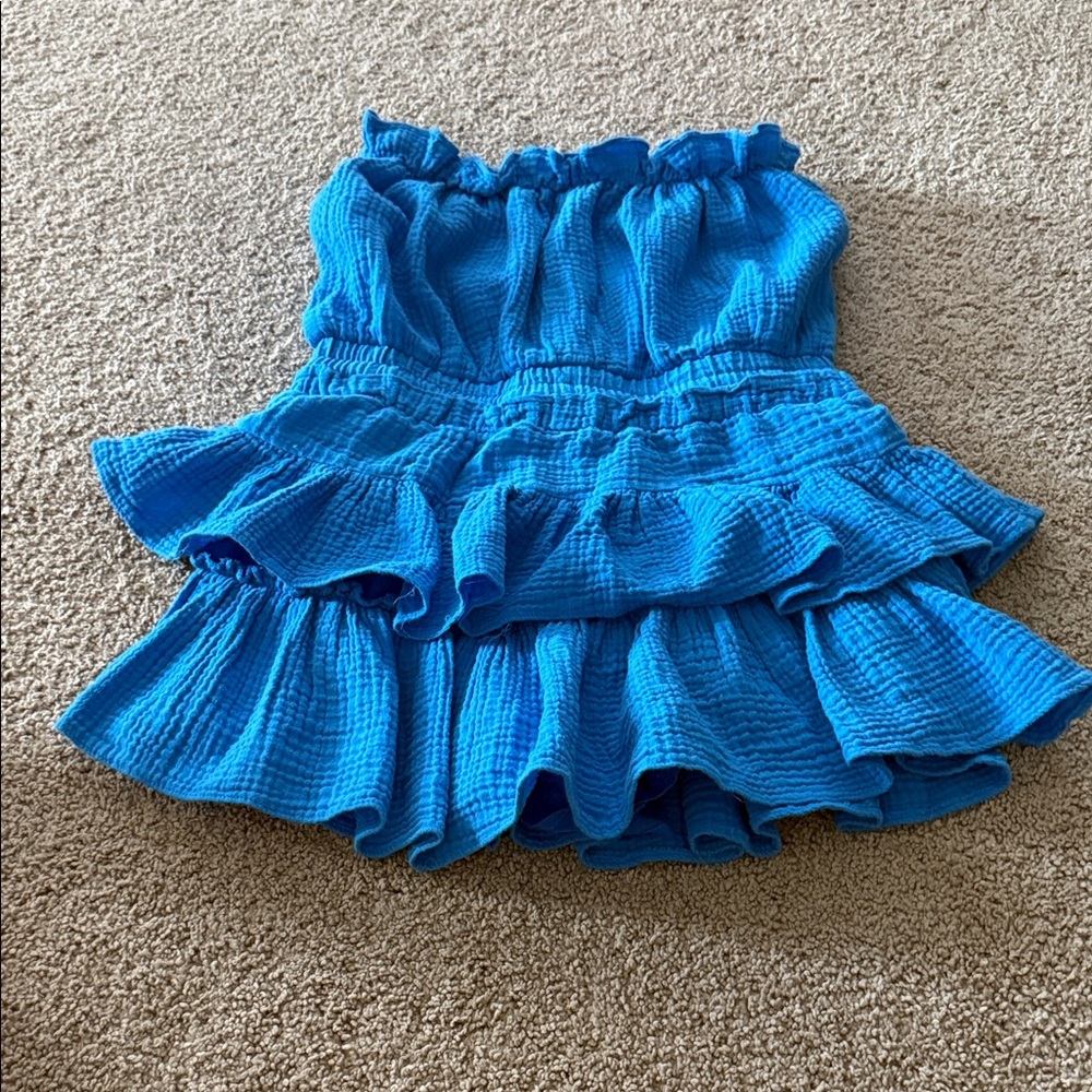 Blue Ruffled Jumpsuit - Picture 2 of 2